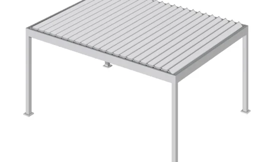 Moderne Terrassenüberdachung aus Aluminium mit Lamellendach